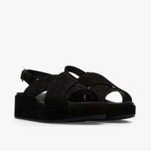 Camper Misia Platform Sandals Black - Womens Singapore MIHUMA-017